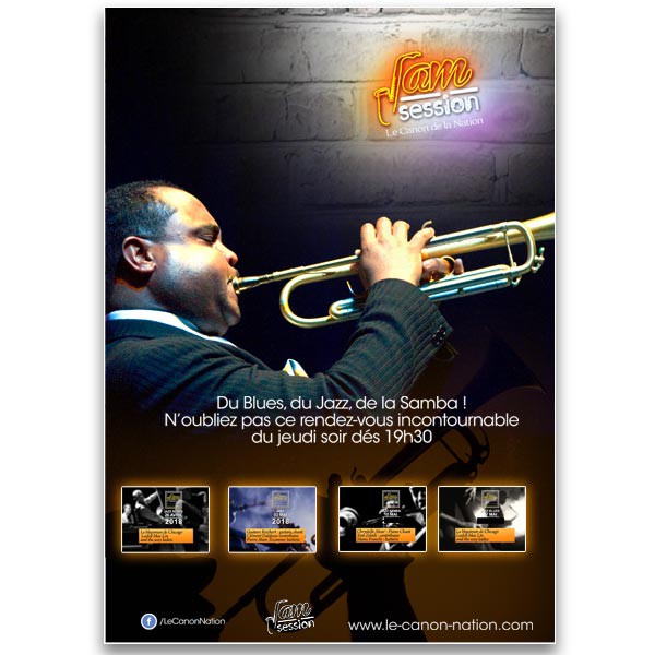 Réalisation de tracts publicitaires A4 pour une soirée Jazz à Paris