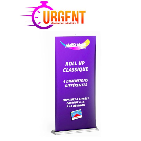 Commandez notre rollup classique en urgence avec son sac de transport