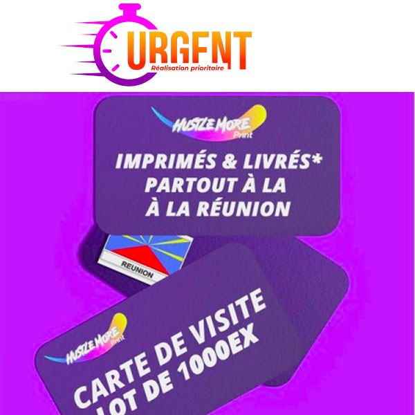 Imprimez en urgence vos 1000 cartes de visite format standard coins ronds sur la réunion commande et livraison facile et rapide