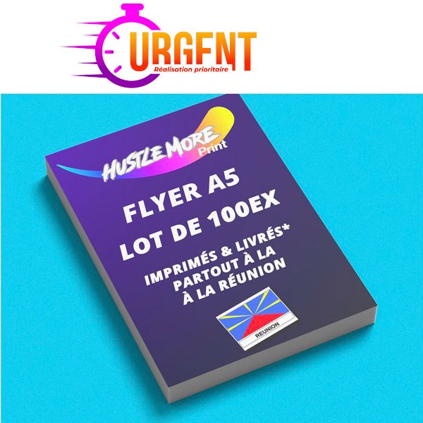 Imprimez rapidement vos 100 flyers A5 sur la réunion commande et livraison facile et rapide